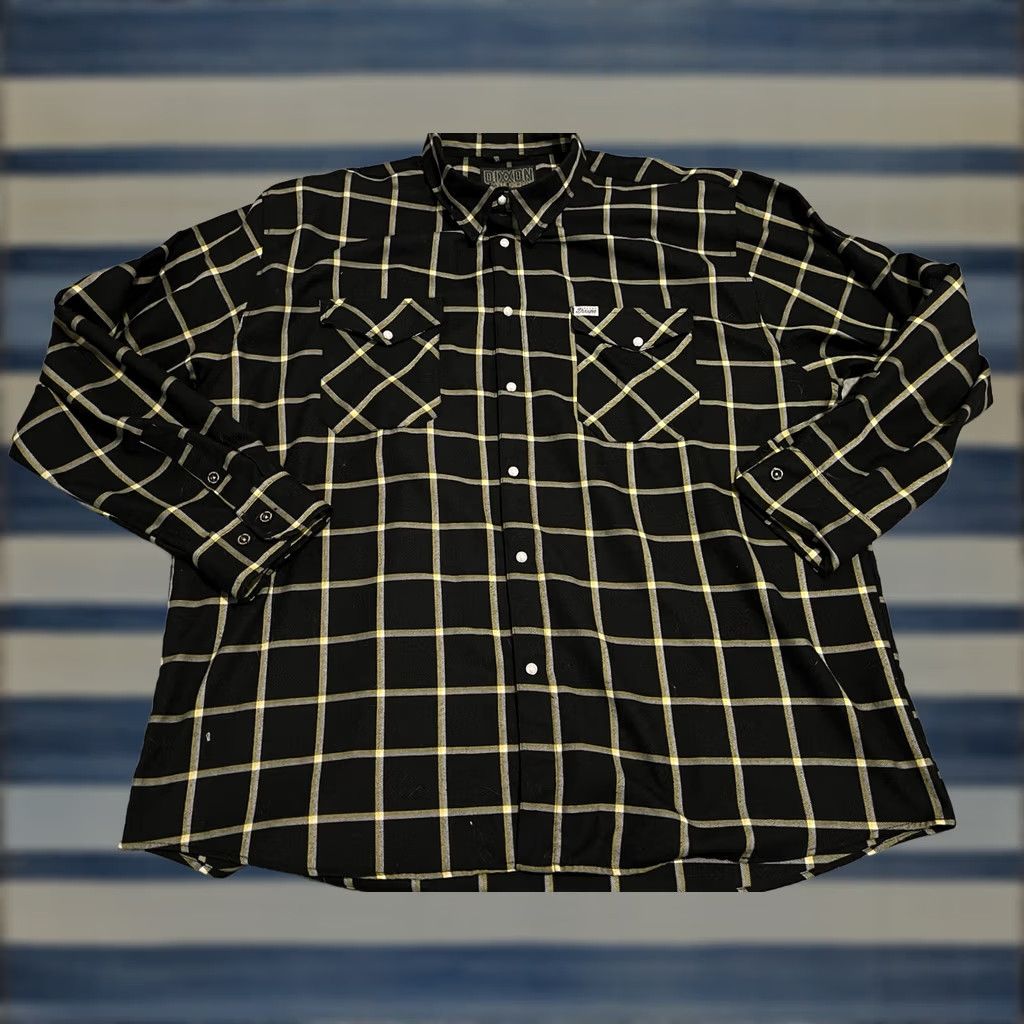 Vogue Dixxon Vogue Tyres Long Sleeve Snap Flannel Black Shirt Mens 4XL Size US XXL / EU 58 / 5 - 1 Thumbnail