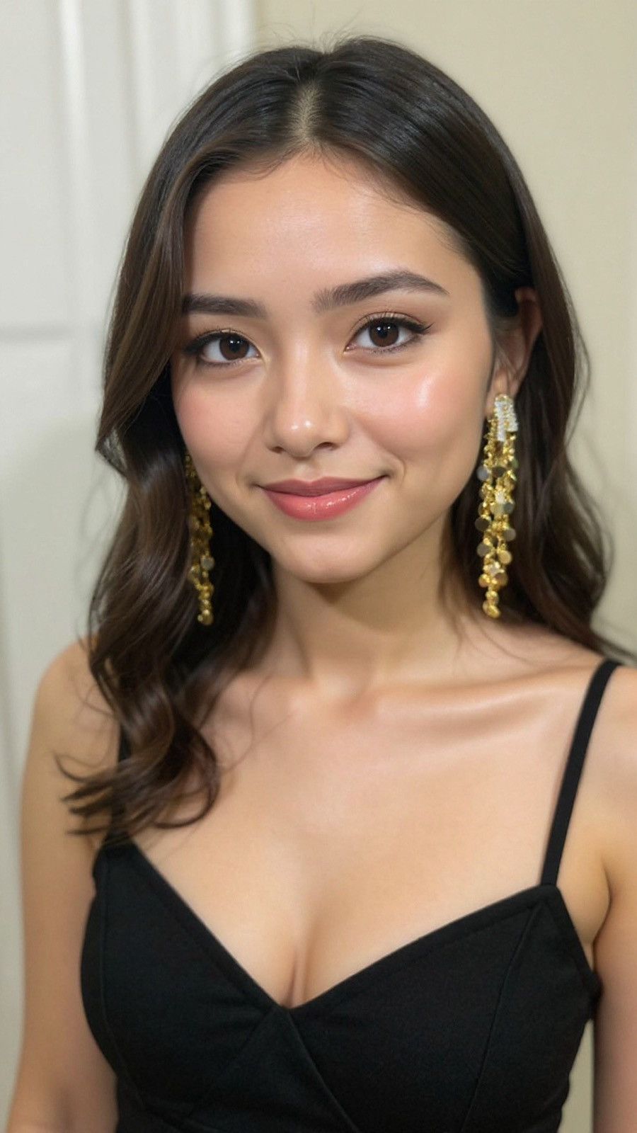 Other Anti Tarnish Golden Statement Dangler Earrings Size ONE SIZE - 2 Thumbnail