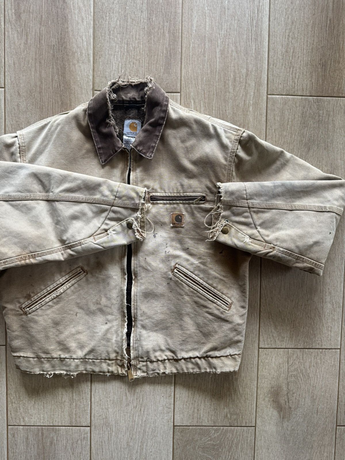Carhartt 06s Destroyed Carhartt J97 BRN Detroit Jacket Size US L / EU 52-54 / 3 - 6 Thumbnail