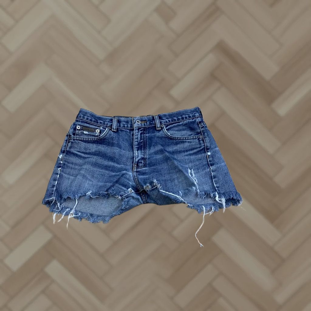 Calvin Klein Calvin Klein Women 7 Blue Cut Off Shorts 3" Inseam Casual Distress Size 28" / US 6 / IT 42 - 1 Thumbnail