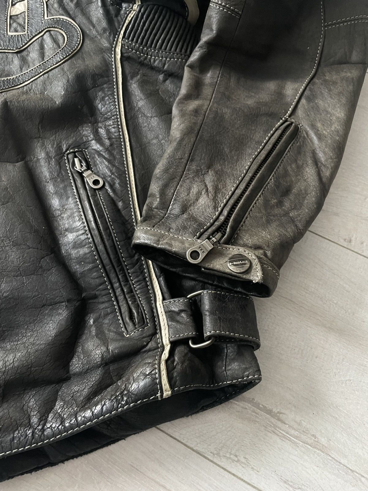 Vintage Vintage Held 77 Motor Biker 90’s Leather Brown Jacket RARE Size US M / EU 48-50 / 2 - 9 Thumbnail