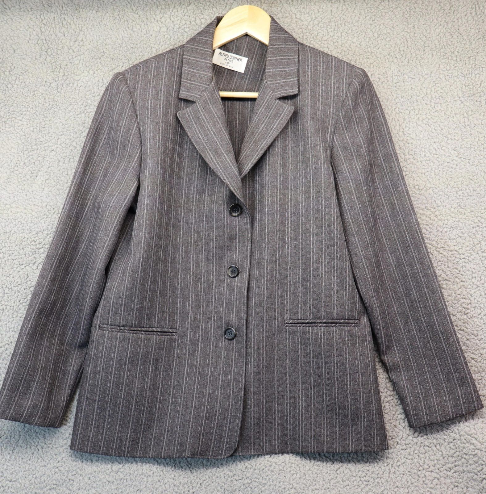 Other Blazer Women sz 6 Gray Plaid Button Up Collar Alfred Dunner Size M / US 6-8 / IT 42-44 - 1 Thumbnail