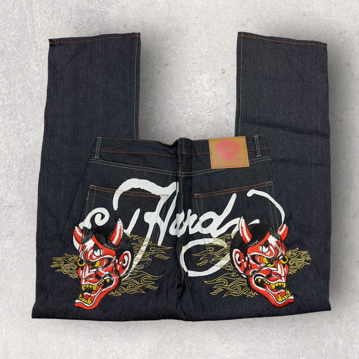 Image of Ed Hardy Devil Jeans in Navy, Men's (Size 36)