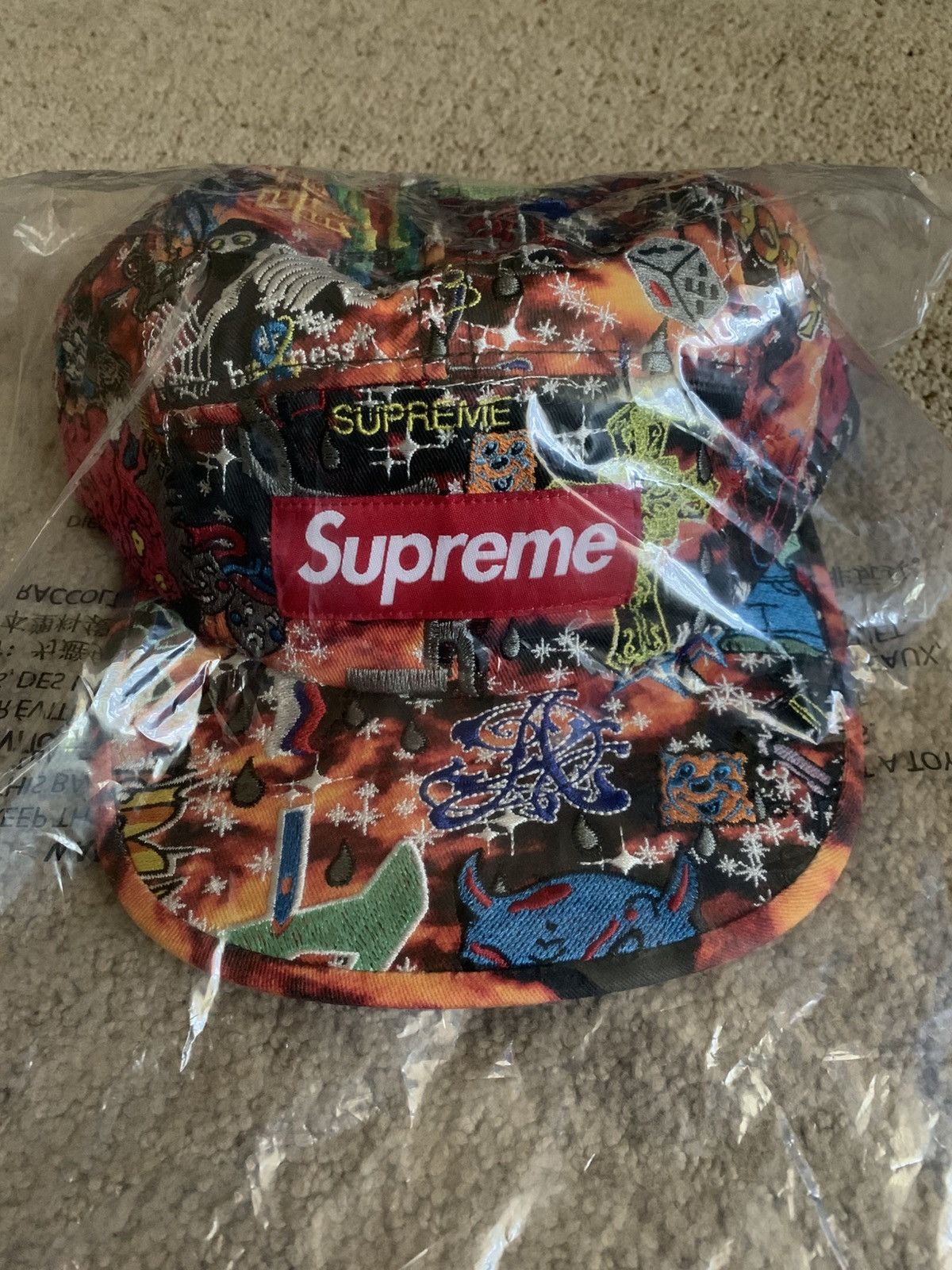 Buy Supreme Aoi Embroidered Camp Cap 'Flames' - SS25H122
