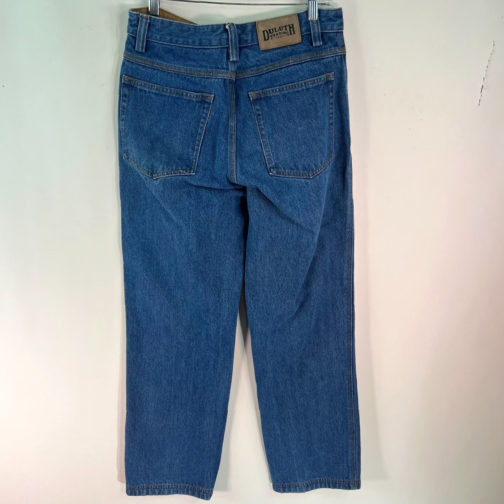 CO Duluth Trading Co Mens Low Rise Flat Front Blue Denim Straight Jeans Size 30X32 Size US 30 / EU 46 - 2 Thumbnail