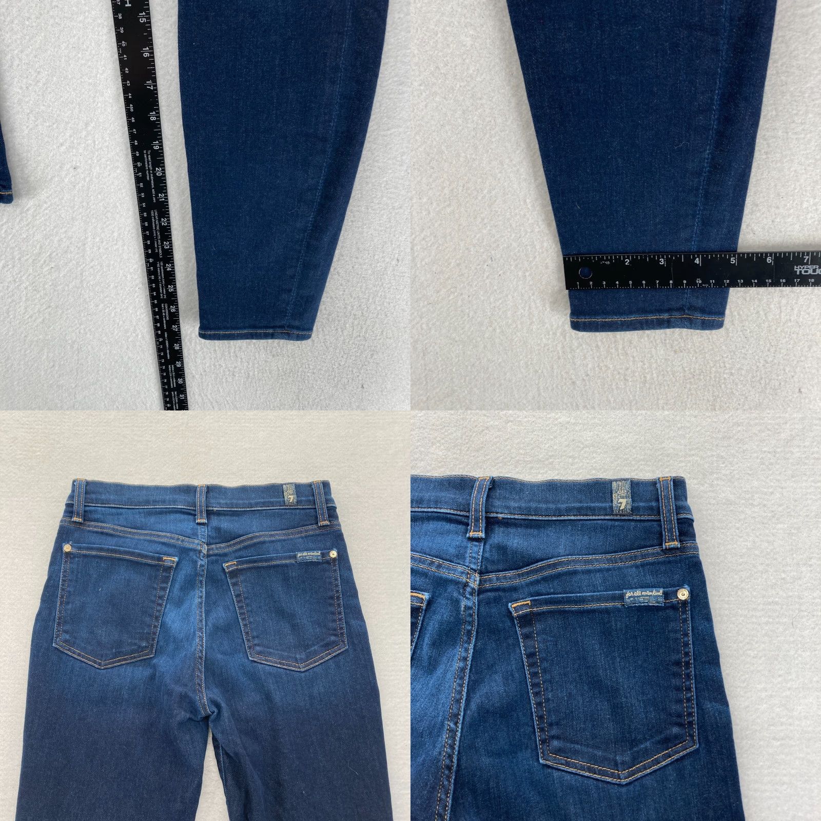 7 For All Mankind 7 For All Mankind Gwenevere Jeans Women's 27 Skinny Dark Wash Blue Stretch Denim Size 27" / US 4 / IT 40 - 8 Thumbnail
