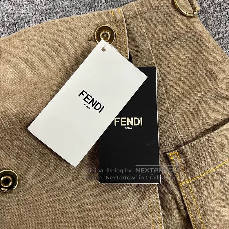Fendi Fendi Embroidered Letter Logo High Waisted Skirt Size 25" / US 0 / IT 36 - 4 Thumbnail