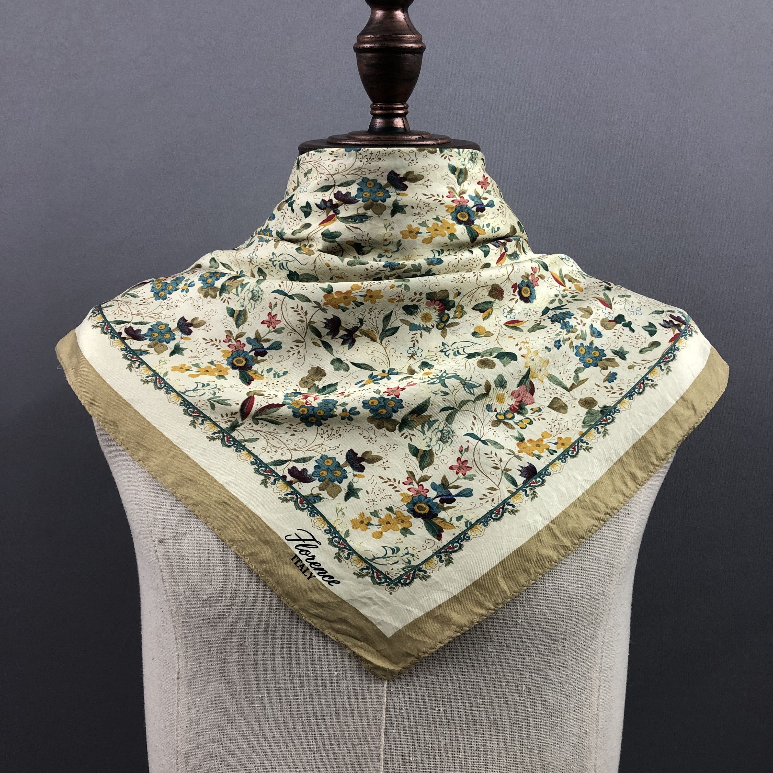 Other × Vintage Vintage Florence SILK Scarf Twill Stole Wraps Scarves Size ONE SIZE - 2 Thumbnail
