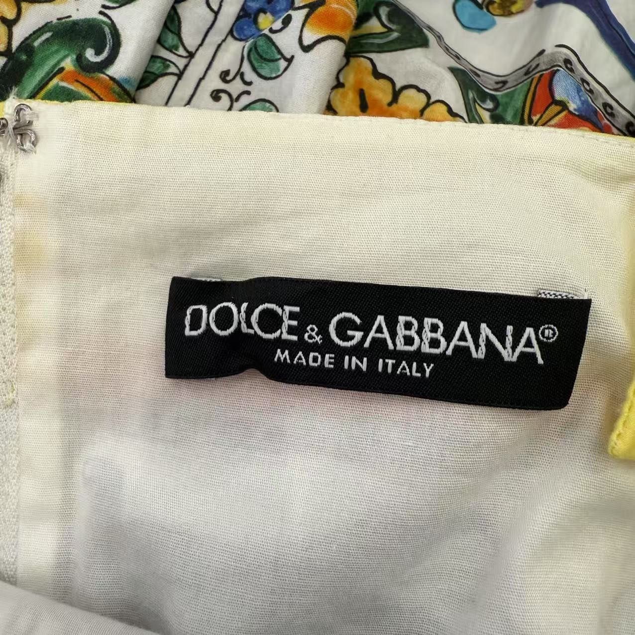 Dolce & Gabbana Dolce&Gabbana Blue And White Porcelain Lemon Print K26WX Size S / US 4 / IT 40 - 5 Thumbnail