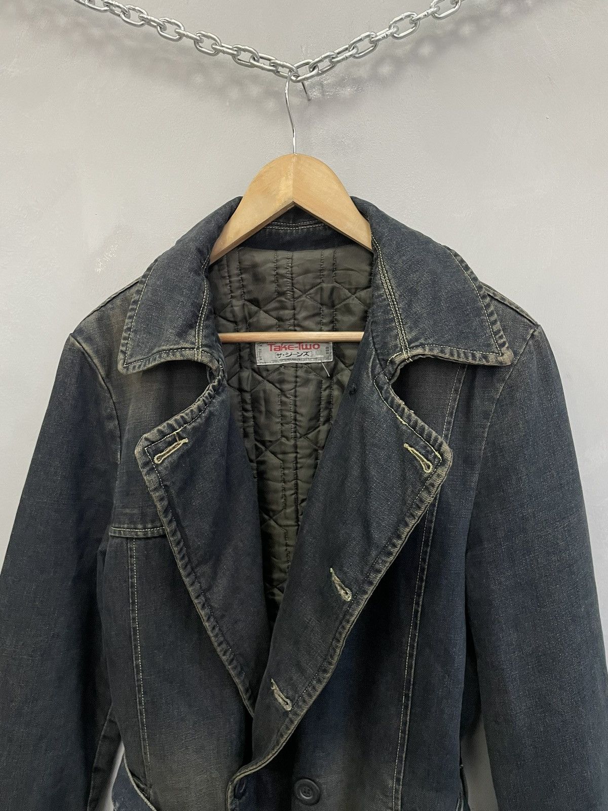 Other Avant garde y2k washed diesel style double breasted coat Size US M / EU 48-50 / 2 - 4 Thumbnail