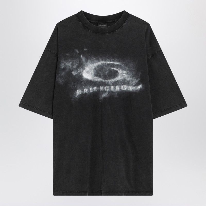 Balenciaga Balenciaga Black Faded Crayon Loop Oversize T-Shirt Size US S / EU 44-46 / 1 - 1 Thumbnail