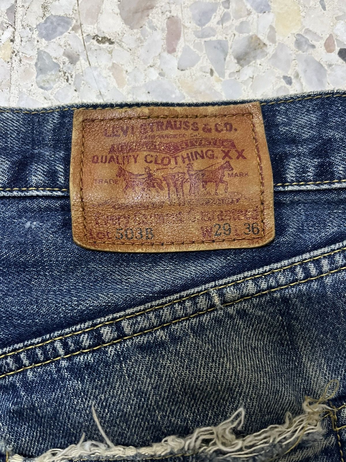 Levi's Vintage Clothing Levi’s 503B Vintage Selvedge Denim Heavy Fade Rare Size US 29 - 6 Thumbnail