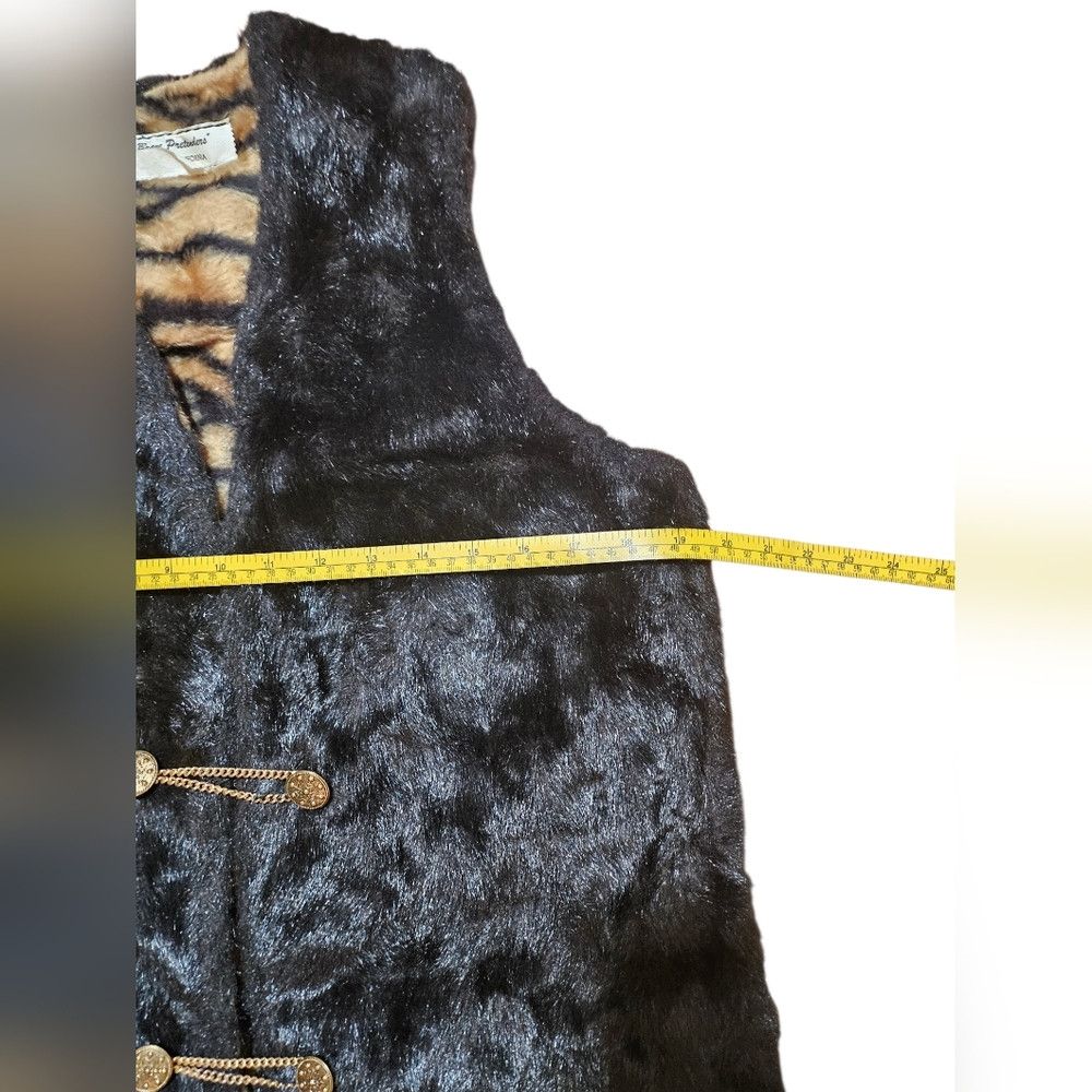 Vintage Faux Fur Vest with Animal Print Lining Size M / US 6-8 / IT 42-44 - 5 Thumbnail