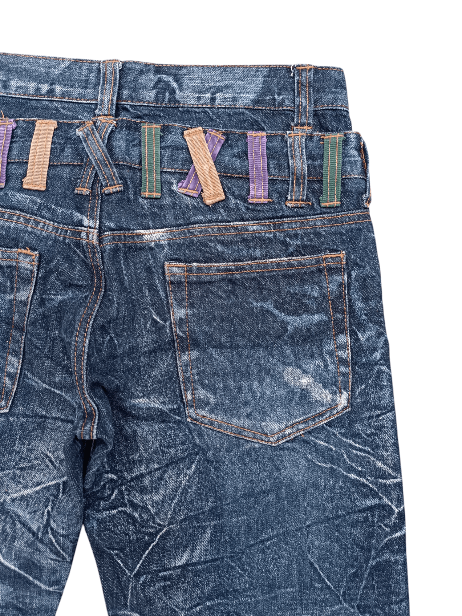 Japanese Brand × Seditionaries VTG NYLAUS DOUBLE WAIST DISTRESSED JEANS VERY RARE Size US 30 / EU 46 - 5 Thumbnail