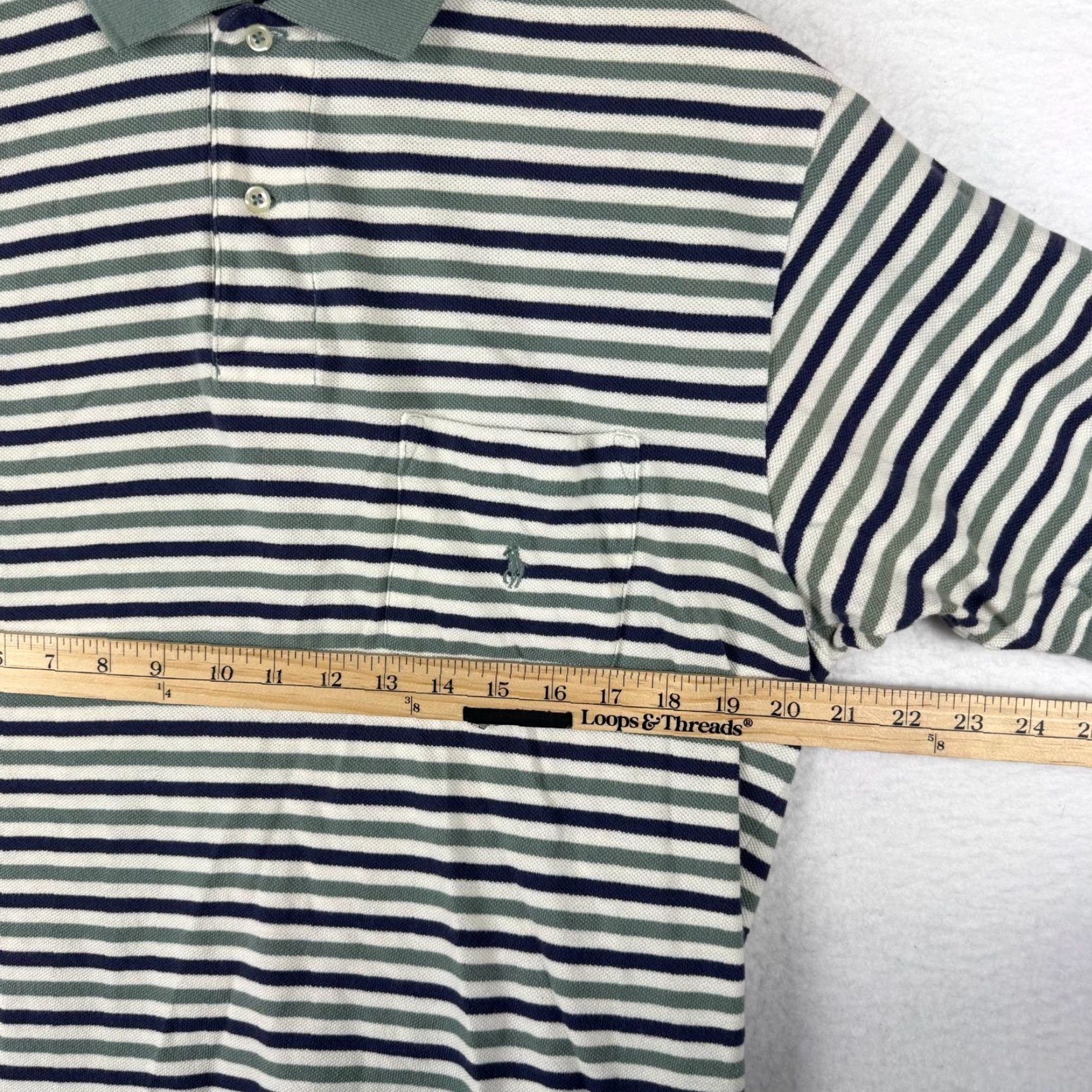 Polo Ralph Lauren VINTAGE Polo Ralph Lauren Polo Shirt Mens Medium Short Sleeve Striped Knit Logo 90s Size US M / EU 48-50 / 2 - 6 Thumbnail