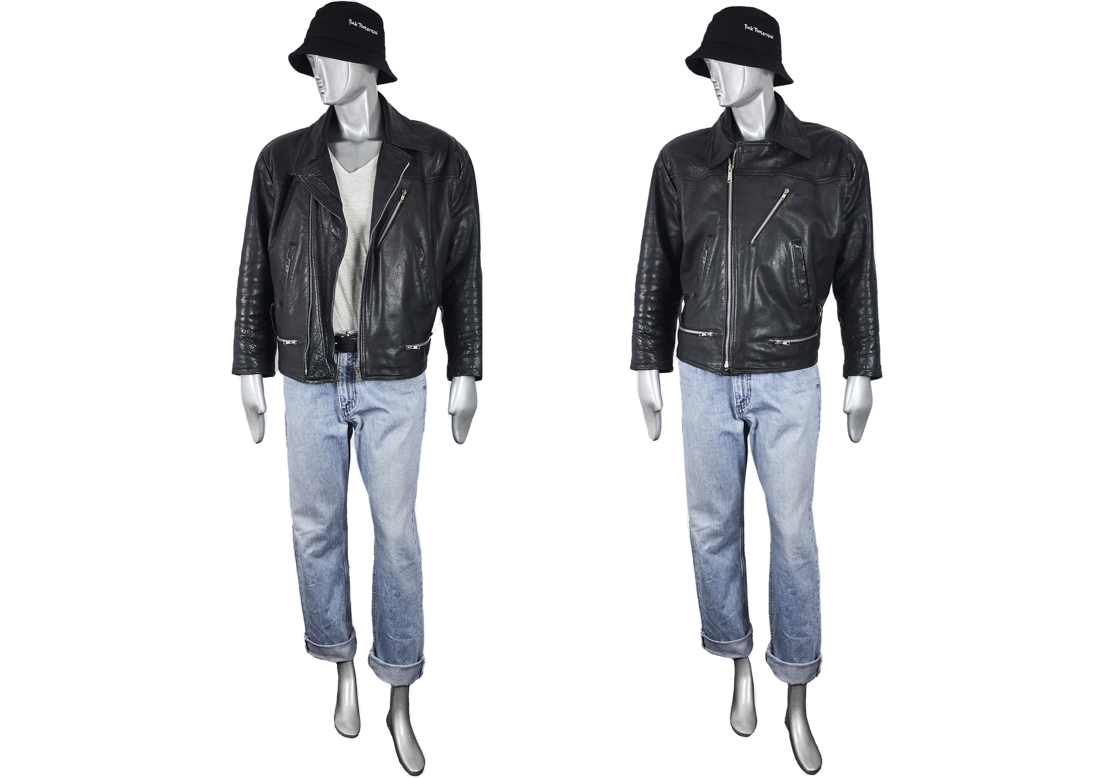 Vintage Vintage 80s Black Leather Motorcycle Biker Jacket Cafe Racer Size US L / EU 52-54 / 3 - 6 Thumbnail