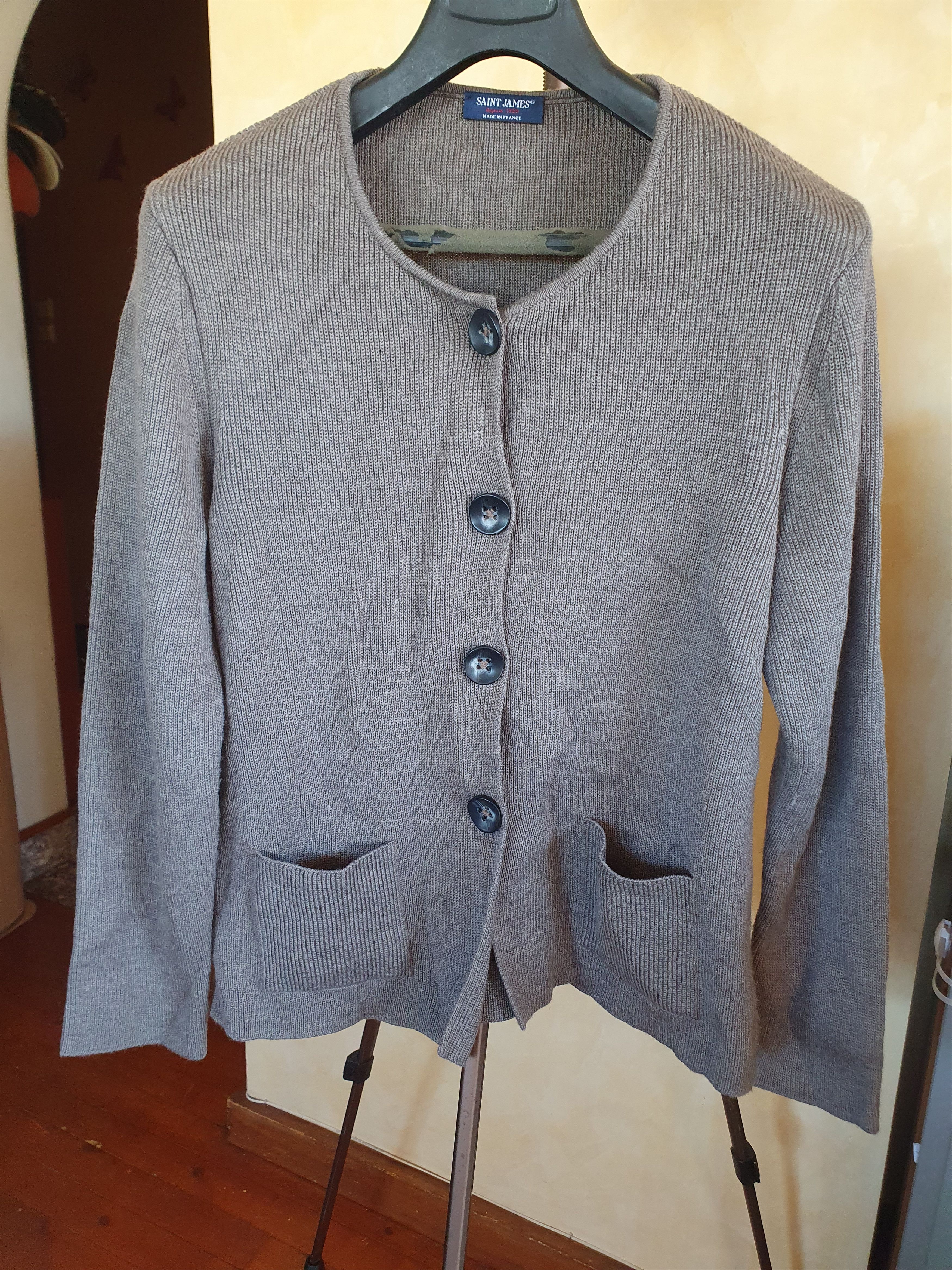 Saint James Saint James Women's Wool Cardigan Four Button sz 14 Size XL / US 12-14 / IT 48-50 - 1 Thumbnail