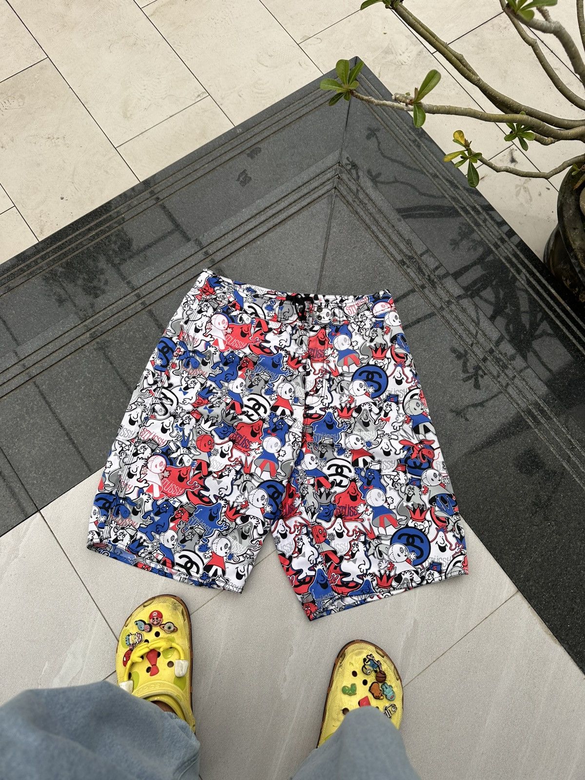 【vintage】Stussy Monogram Half-pants Stussy Monogram Pants | Grailed