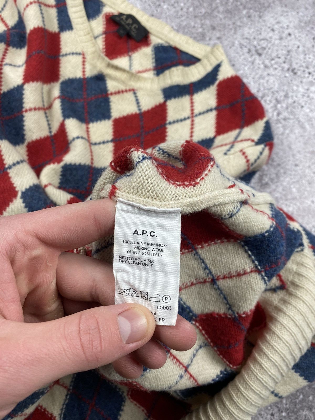 A.P.C. Vintage knit A.P.C sweater Japan style checkered Merino wool Size US M / EU 48-50 / 2 - 5 Thumbnail
