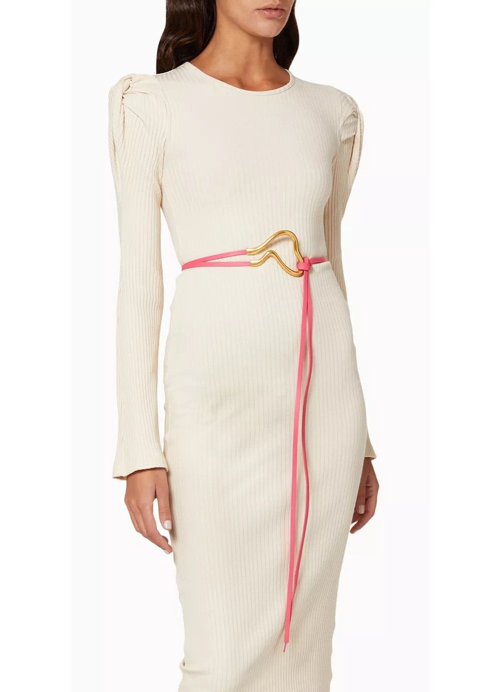 Bottega Veneta BOTTEGA VENETA pink gold decorative buckle thin belt Size ONE SIZE - 2 Thumbnail