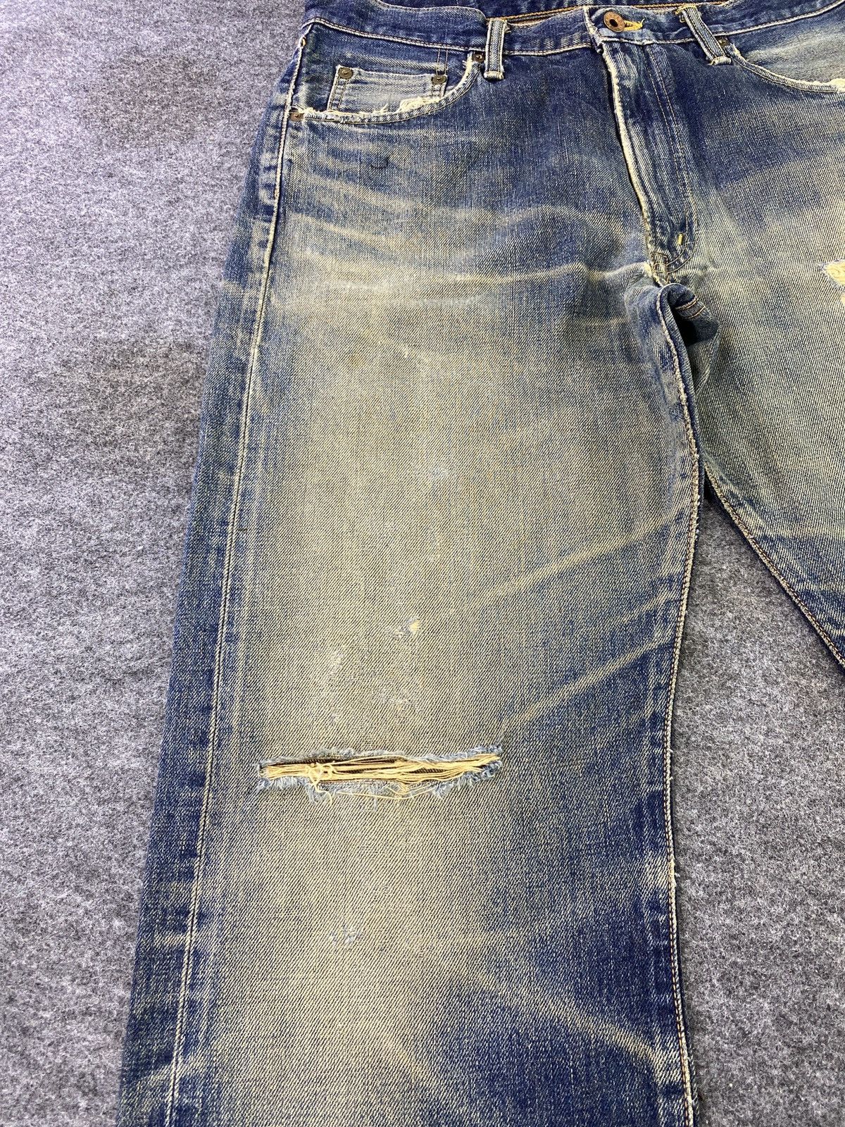 Edwin Edwin 505xx Redline Distressed Blue Wash Jeans- J868 Size US 33 - 13 Thumbnail