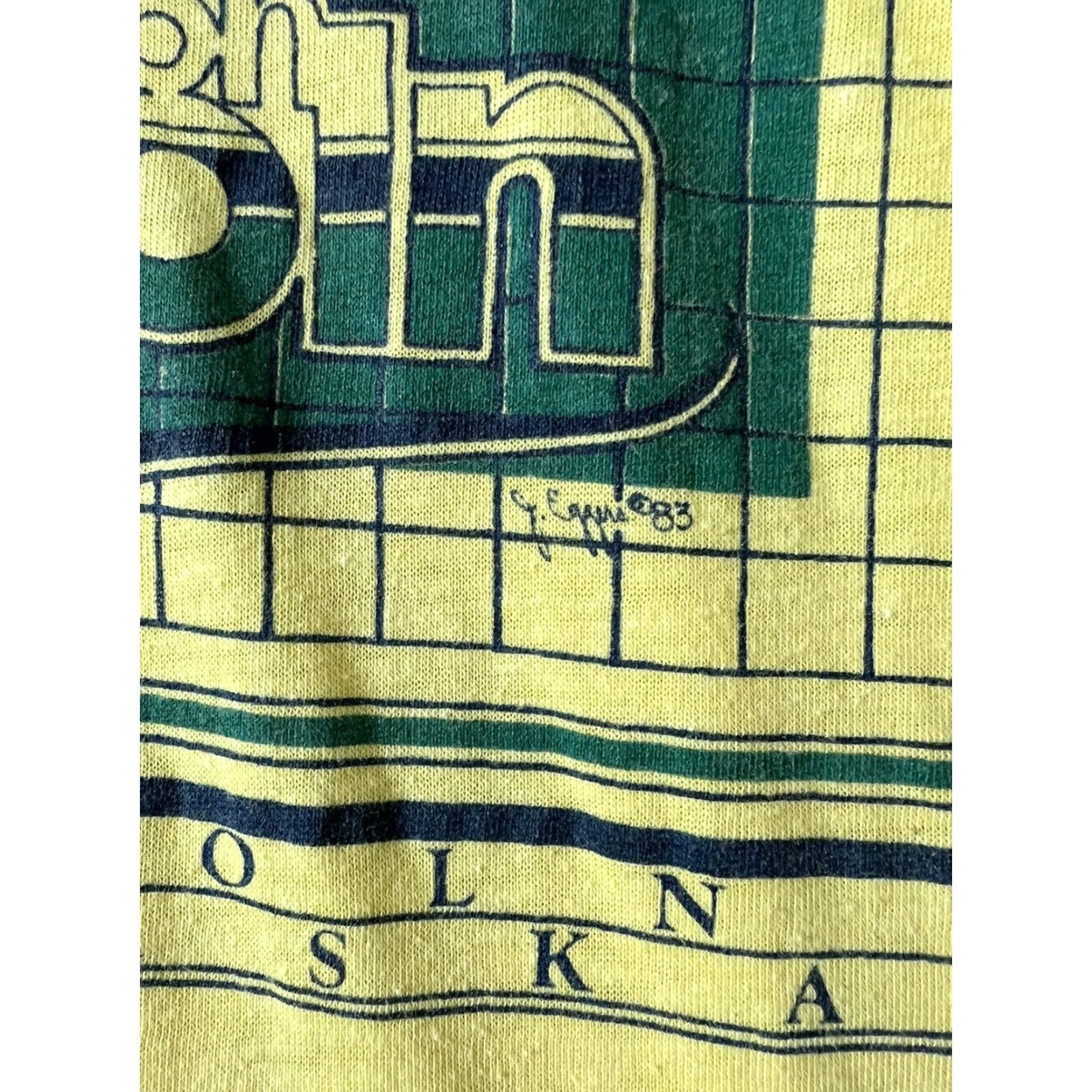 Vintage VINTAGE 80s Lincoln Marathon Nevraska Yellow T Shirt M & M Size M Mens Shirt Size US M / EU 48-50 / 2 - 3 Thumbnail