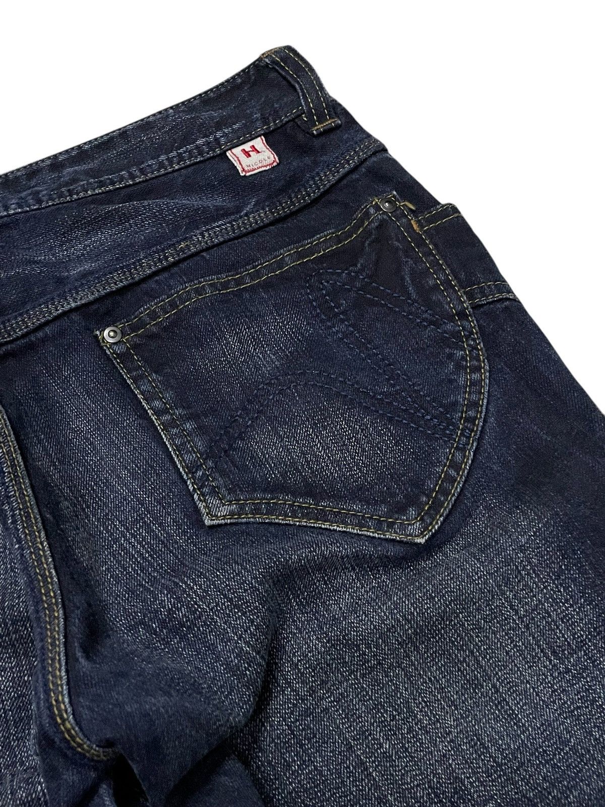 HIDEAWAYS × If Six Was Nine × Le Grande Bleu (L.G.B.) Hideaways Japan Leather Trimmed Pocket Whiskers Flare Jeans Size US 32 / EU 48 - 16 Thumbnail