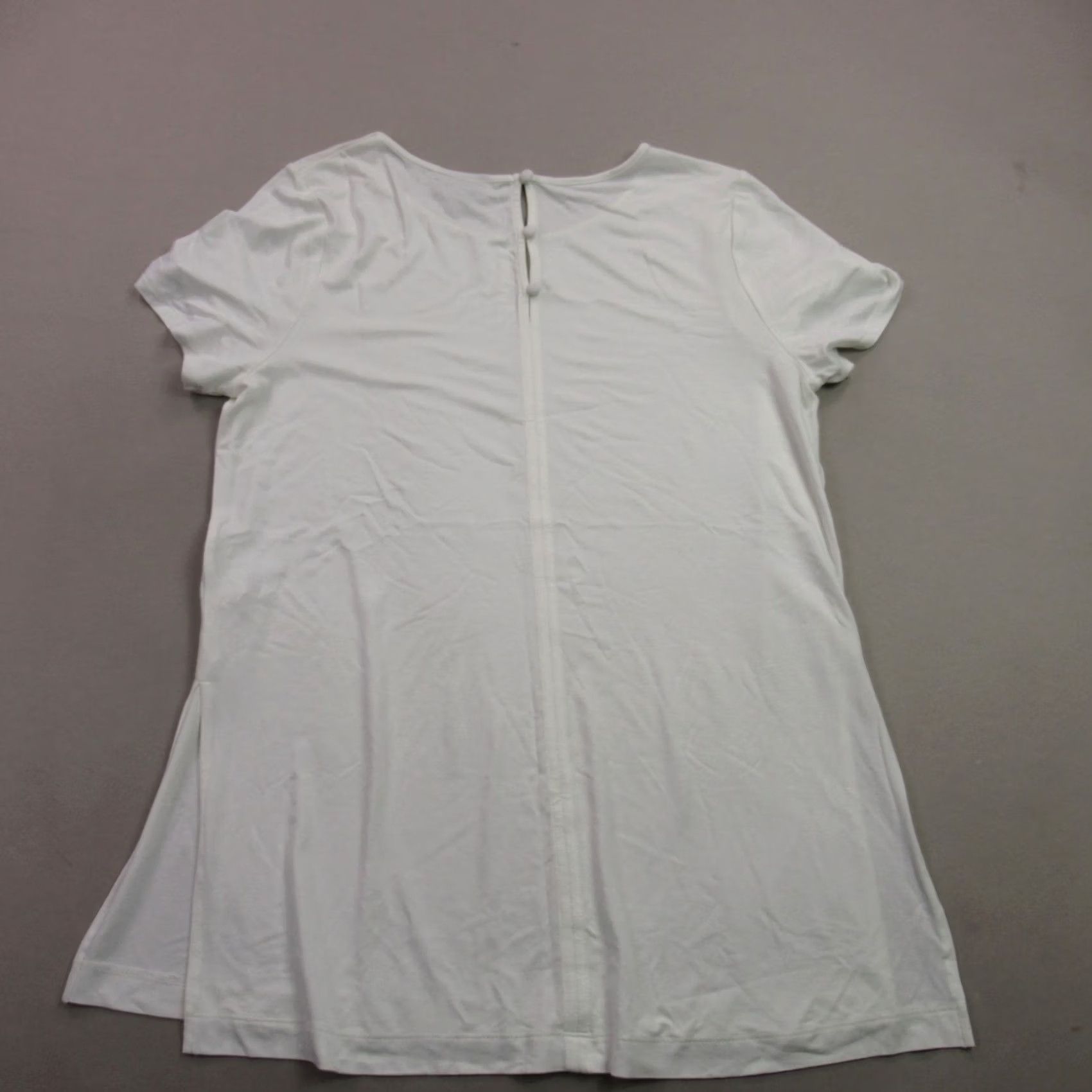 J. Jill J Jill Shirt Womens Medium Short Sleeve Casual Crew Neck White Lightweight Size M / US 6-8 / IT 42-44 - 5 Thumbnail