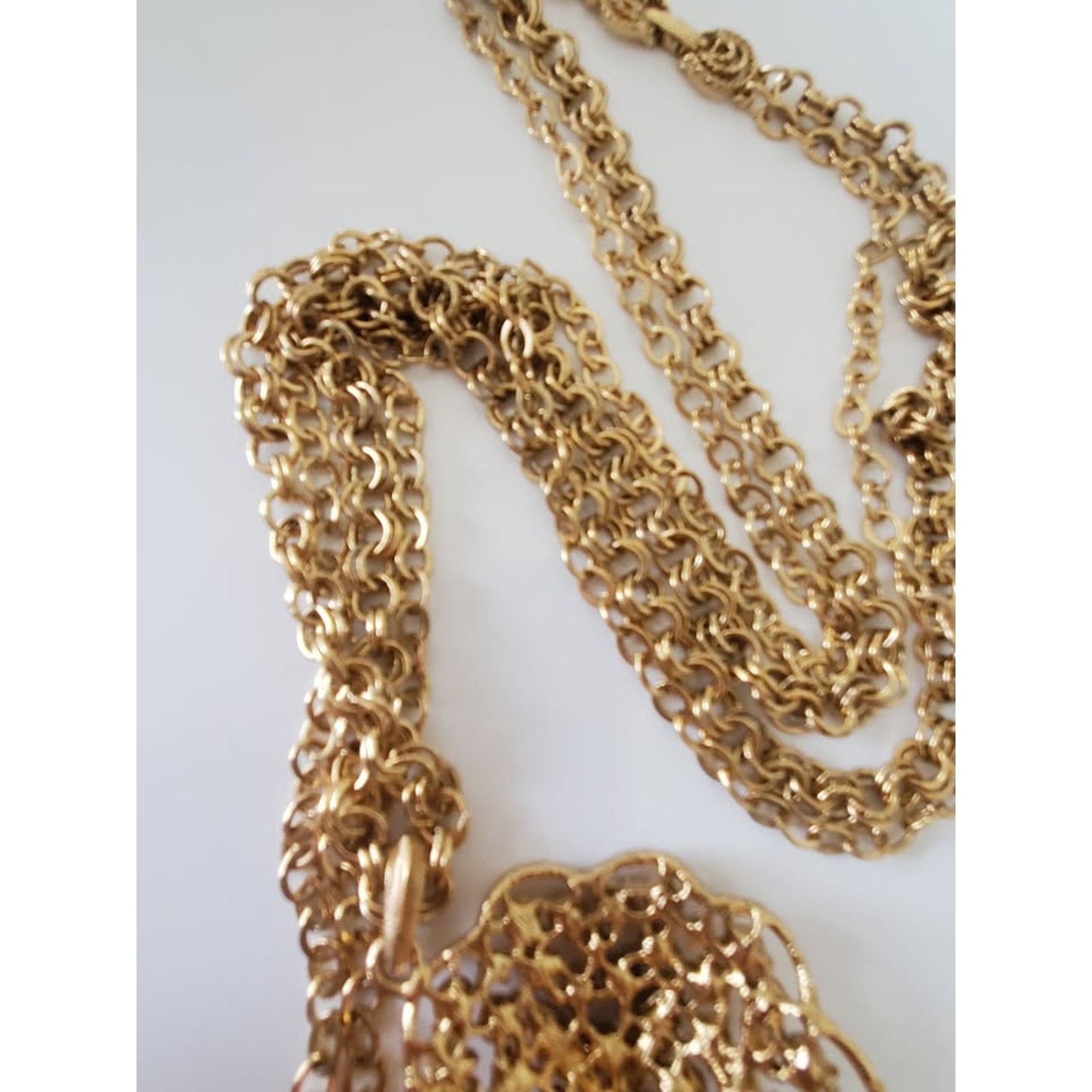 Other Vintage Orange and Amber Rhinestone Double Strand Necklace Size ONE SIZE - 6 Thumbnail