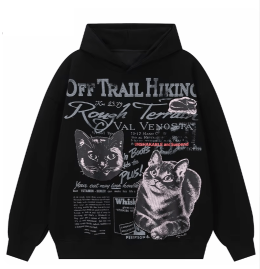 Japanese Brand × Vintage "Cat Vengeance-Black -L" Hoodie Size US L / EU 52-54 / 3 - 1 Thumbnail