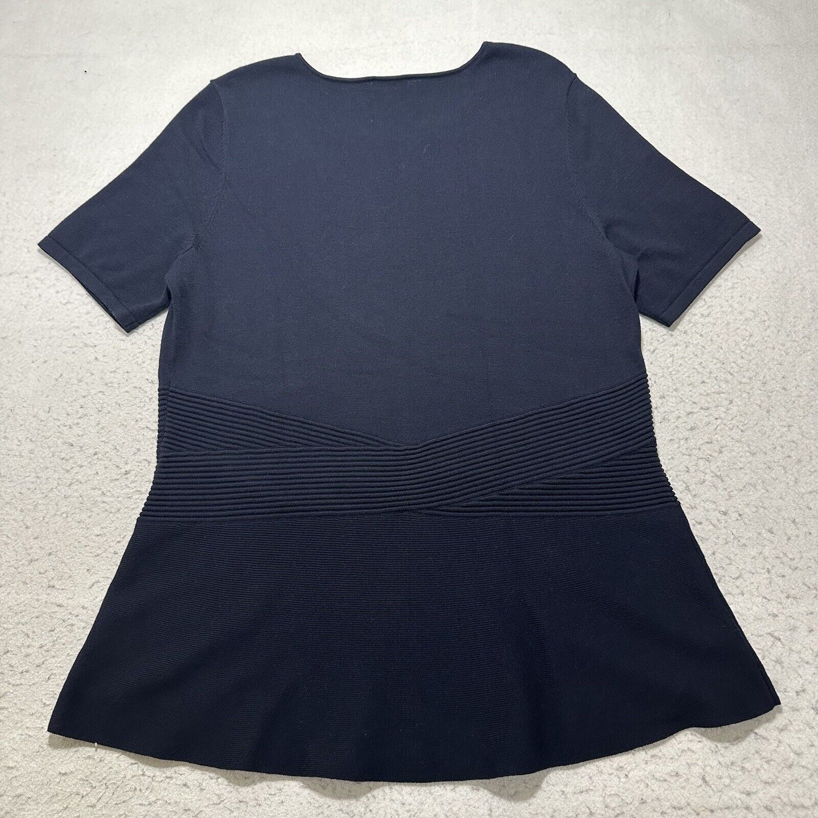 Other Talbots 1X Short Sleeve Navy Blue Heavyweight Knit Top Size XL / US 12-14 / IT 48-50 - 10 Thumbnail