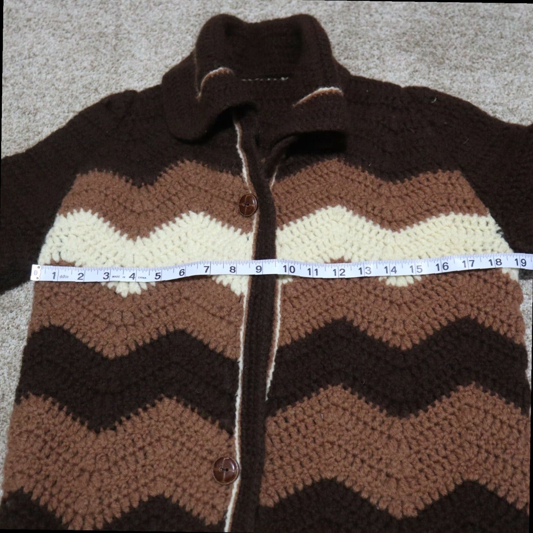 MadeMe Brown Homemade Knitted Cardigan Sweater Women's Medium Size Size M / US 6-8 / IT 42-44 - 6 Thumbnail