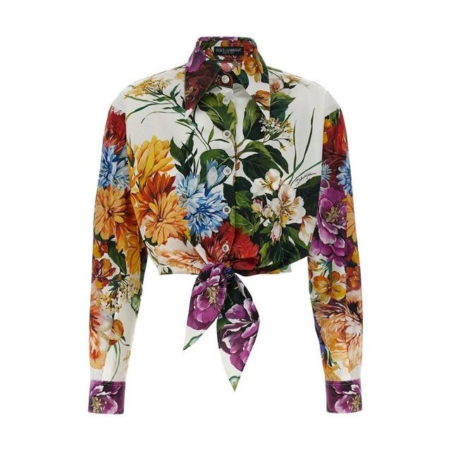 DOLCE&GABBANA Multicolor Cotton Flower Shirt New And Authent