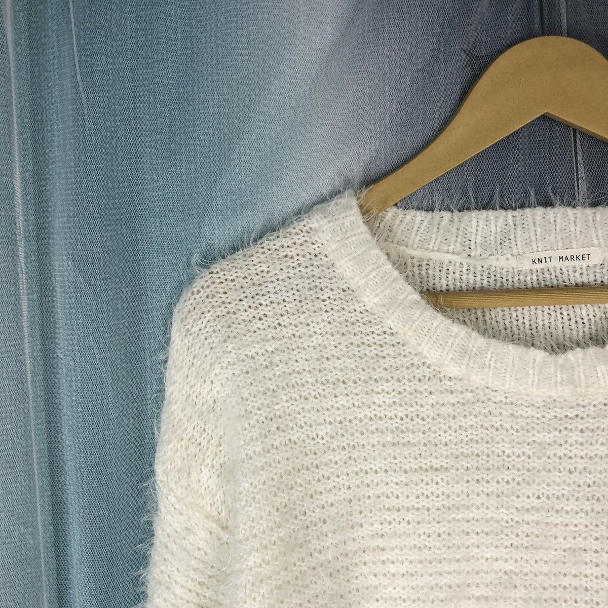 Homespun Knitwear × Japanese Brand Vintage Shag Shaggy Fur Mohair Knit Market White #896 Size M / US 6-8 / IT 42-44 - 3 Thumbnail