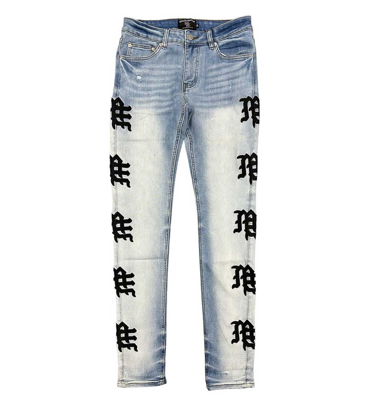 Other Mixed Emotions Monogram Denim Light Blue Wash (Blue/Black) Size US 30 / EU 46 - 1 Thumbnail