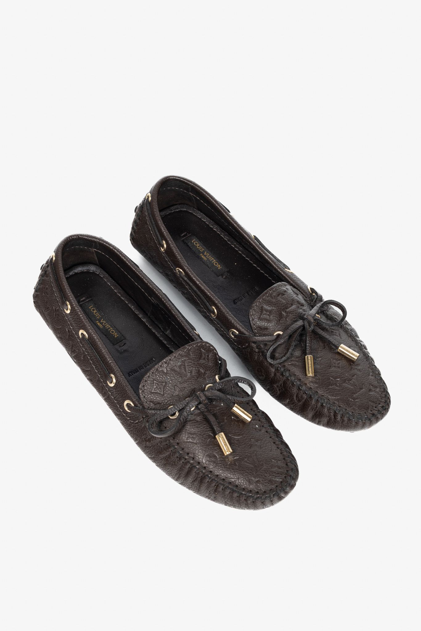 Louis Vuitton Louis Vuitton Gloria Monogram-Embossed Leather Flat Loafers Size US 6.5 / IT 36.5 - 1 Thumbnail