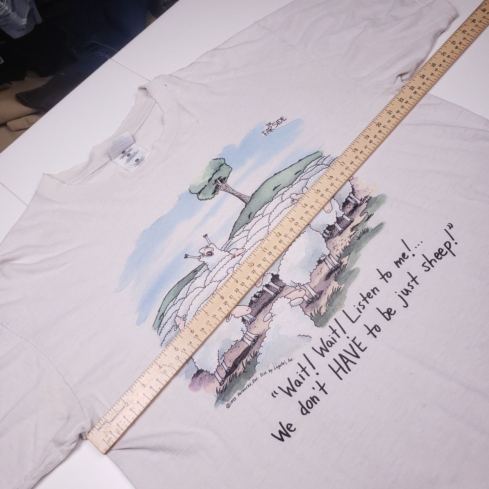 Vintage Vtg 80s Gary Larson Sheep graphic tee Size US XL / EU 56 / 4 - 7 Thumbnail