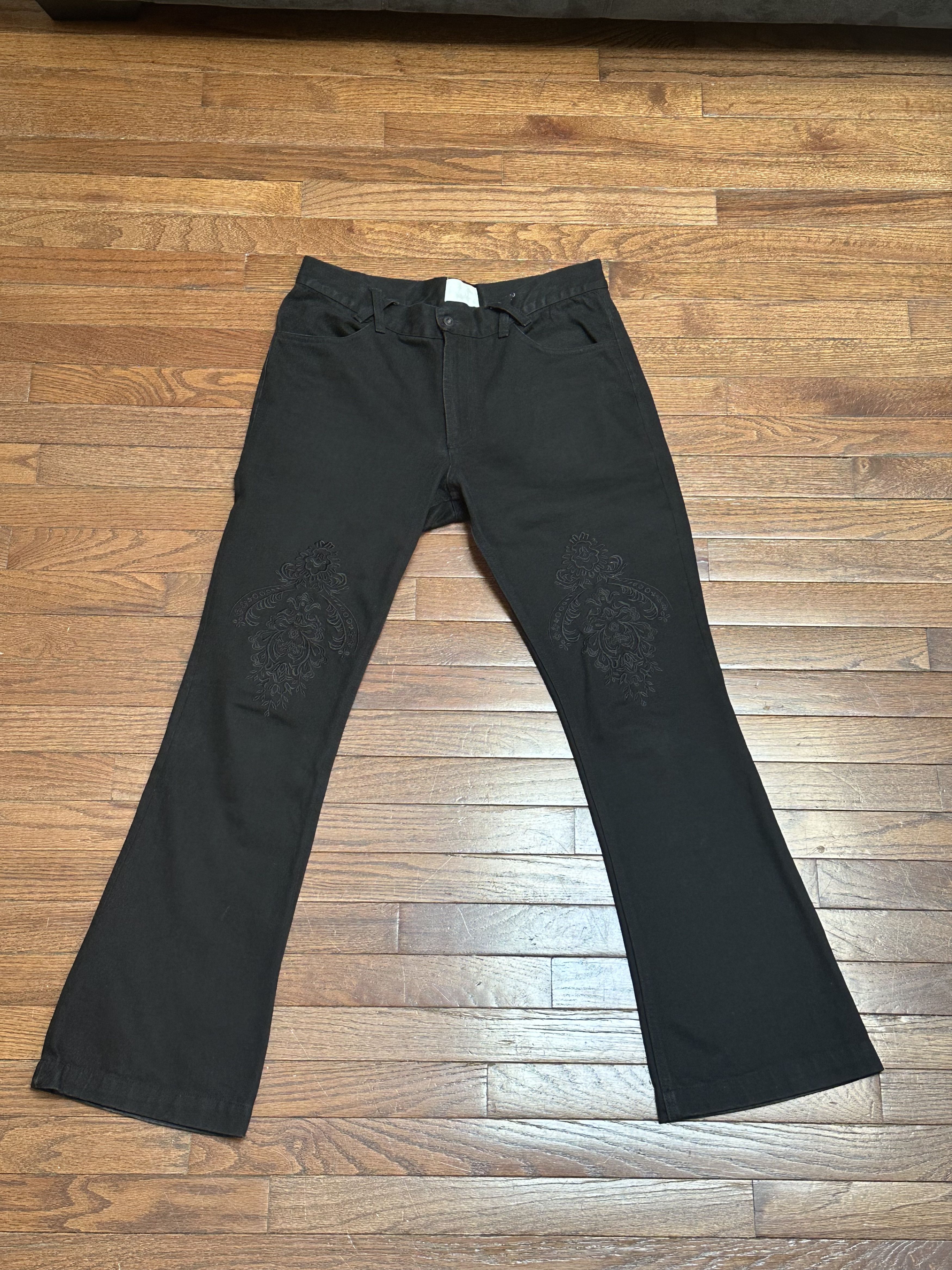 Sangiev Sangiev Flared Knee Embroidery Denim Size US 32 / EU 48 - 1 Thumbnail