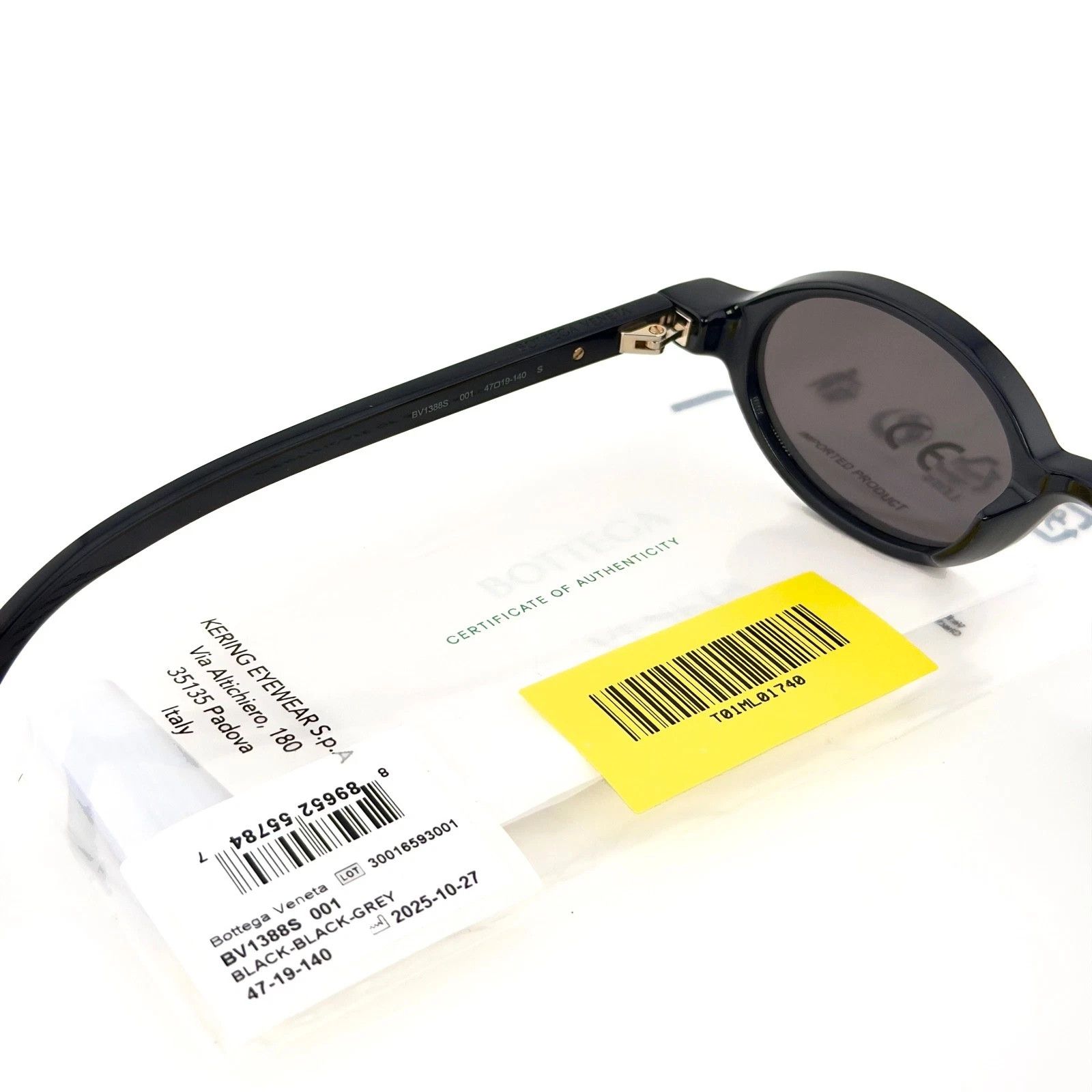 Bottega Veneta BOTTEGA VENETA 1388 BV1388S Black Classic Oval Sunglass 001 Size ONE SIZE - 6 Thumbnail