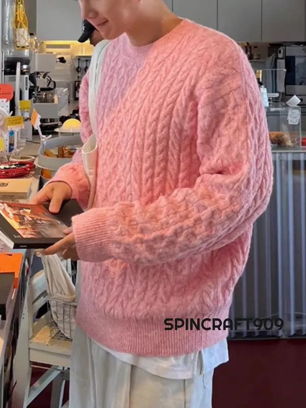 VIBE Pink Cable Knit Sweater Size US M / EU 48-50 / 2 - 8 Thumbnail
