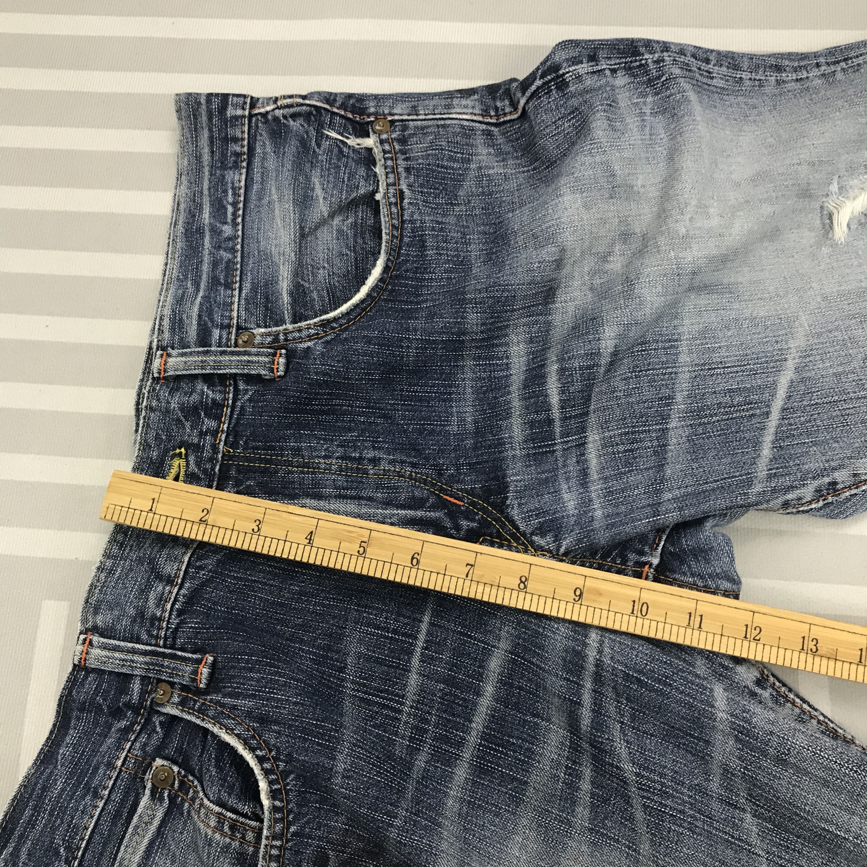 Edwin × Vintage Vtg Flare Edwin 505 Bootcut Distressed denim pants Size US 32 / EU 48 - 9 Thumbnail