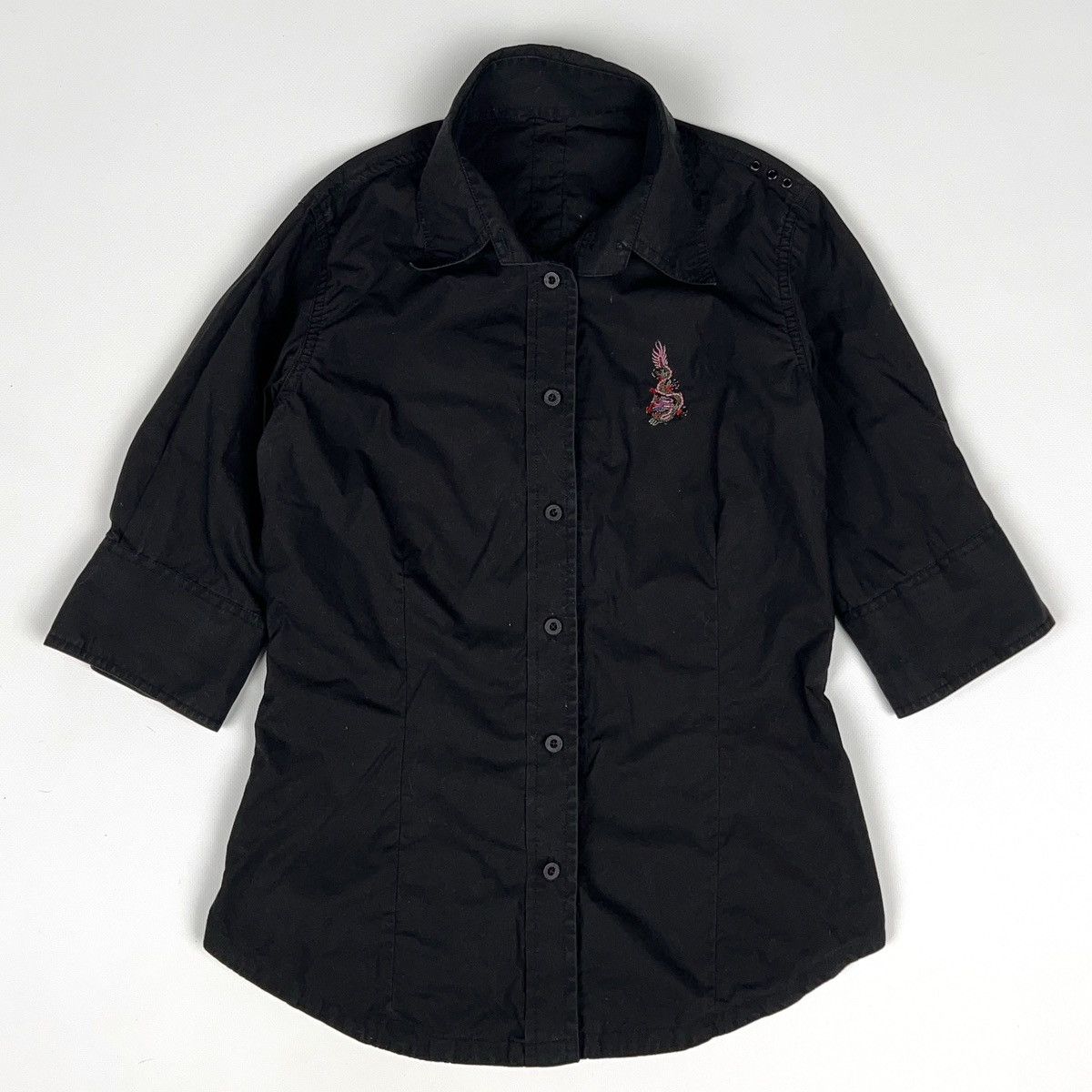 Maharishi Maharishi Black Zyar Shirt Dragon Short Sleeve Size M / US 6-8 / IT 42-44 - 4 Thumbnail