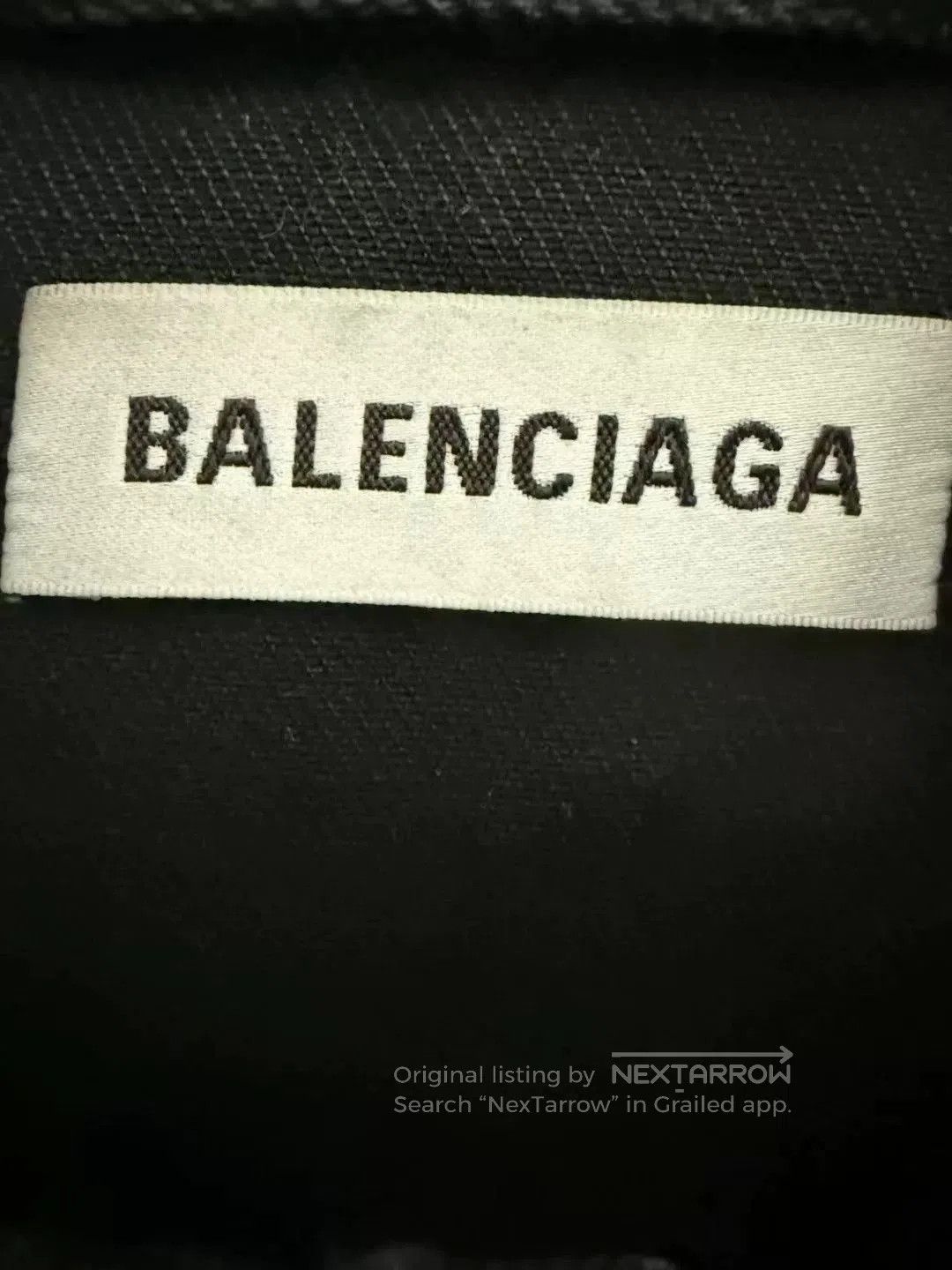 Balenciaga Balenciaga Black Denim Jacket with Crystal Logo. Size US XS / EU 42 / 0 - 3 Thumbnail