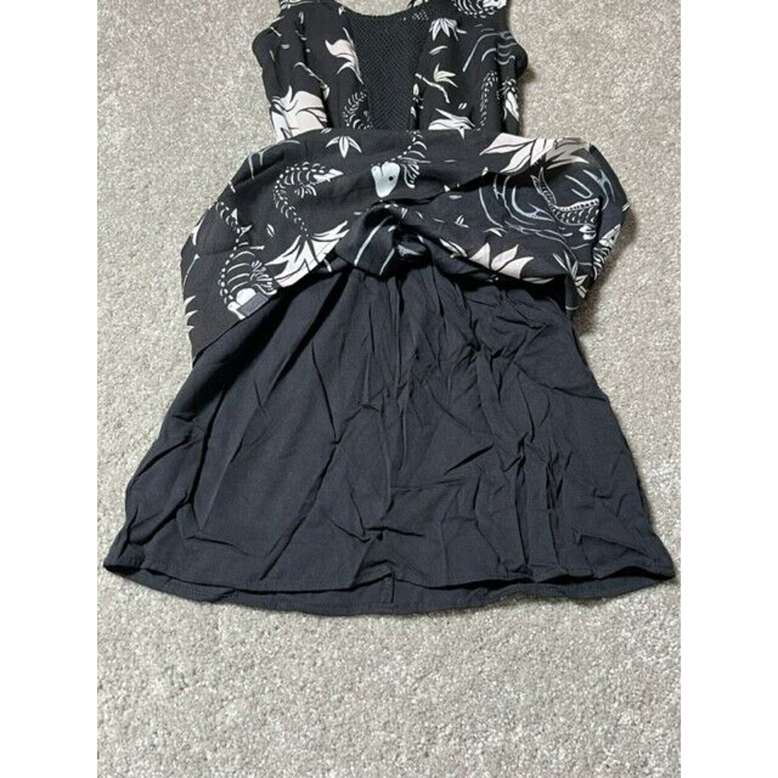 55DSL 55DSL Dress Juniors XS Dangju Abito Mini Floral Lined Black Size XS / US 0-2 / IT 36-38 - 3 Thumbnail
