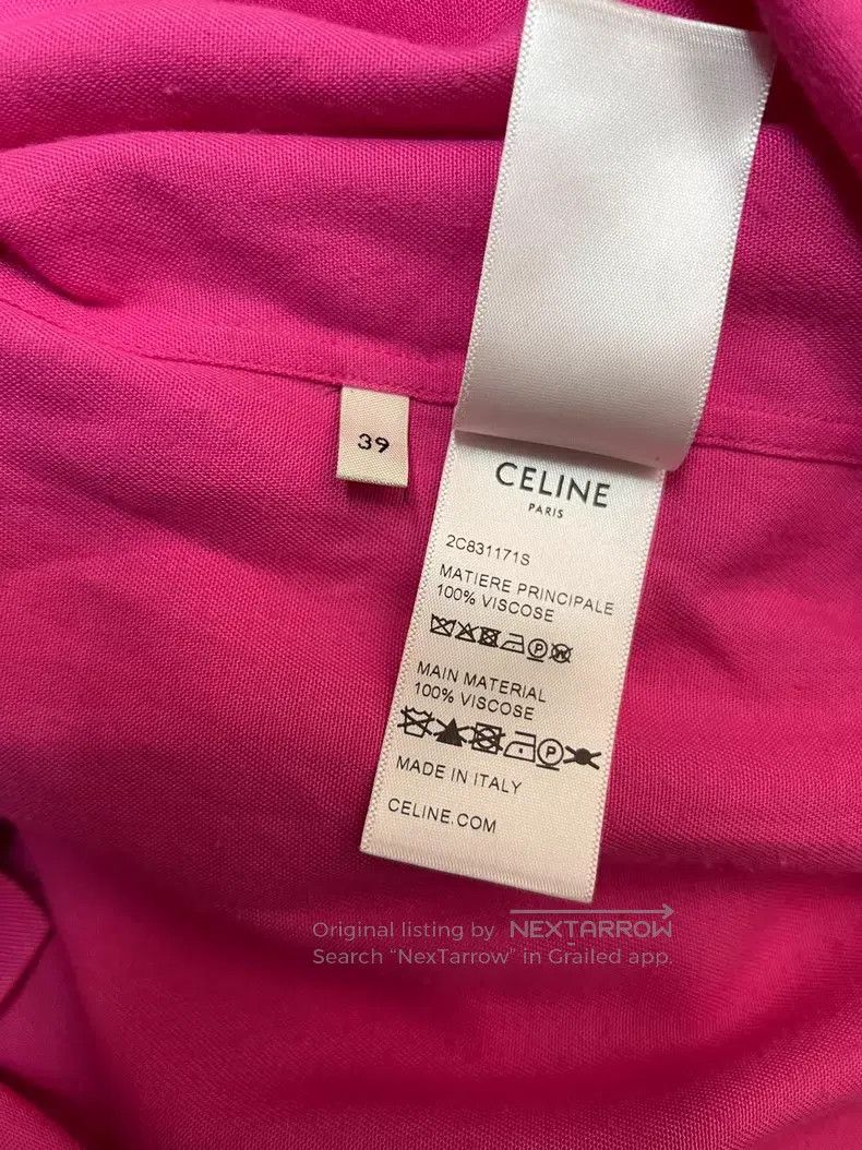 Celine CELINE size 39 Fuchsia Logo Black Edge Two Pocket Shirt Sho Size US S / EU 44-46 / 1 - 5 Thumbnail