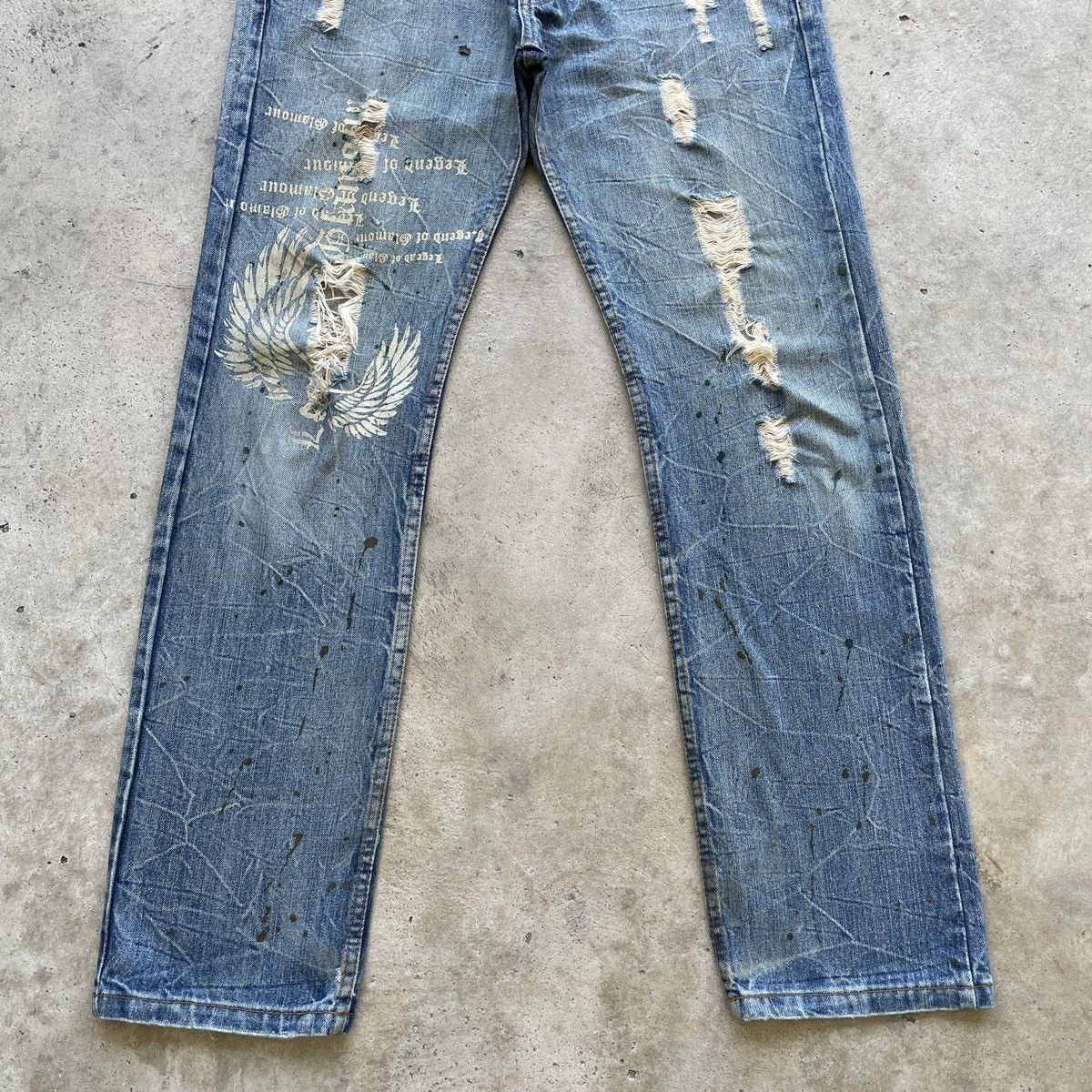 Japanese Brand Rare💥 Vintage Japanese Distressed Splash Painter Faded Jeans Size US 34 / EU 50 - 5 Thumbnail