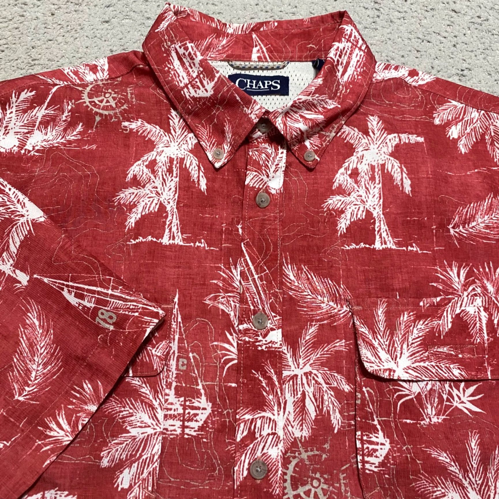 Chaps Chaps Ralph Lauren Shirt Button-Up Floral Red XL Mens Shirt Button-Down Casual Cotton Blend Polyester Size US XL / EU 56 / 4 - 5 Thumbnail