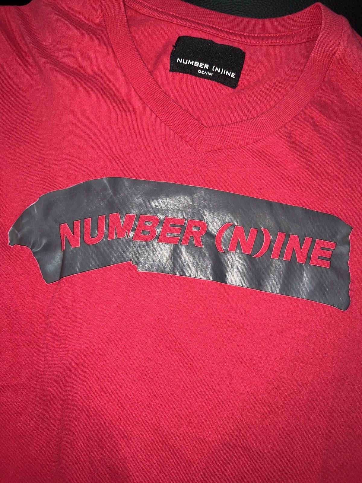 Number (N)ine Number (N)ine V-Neck Logo Patch T-Shirt Size US M / EU 48-50 / 2 - 6 Thumbnail