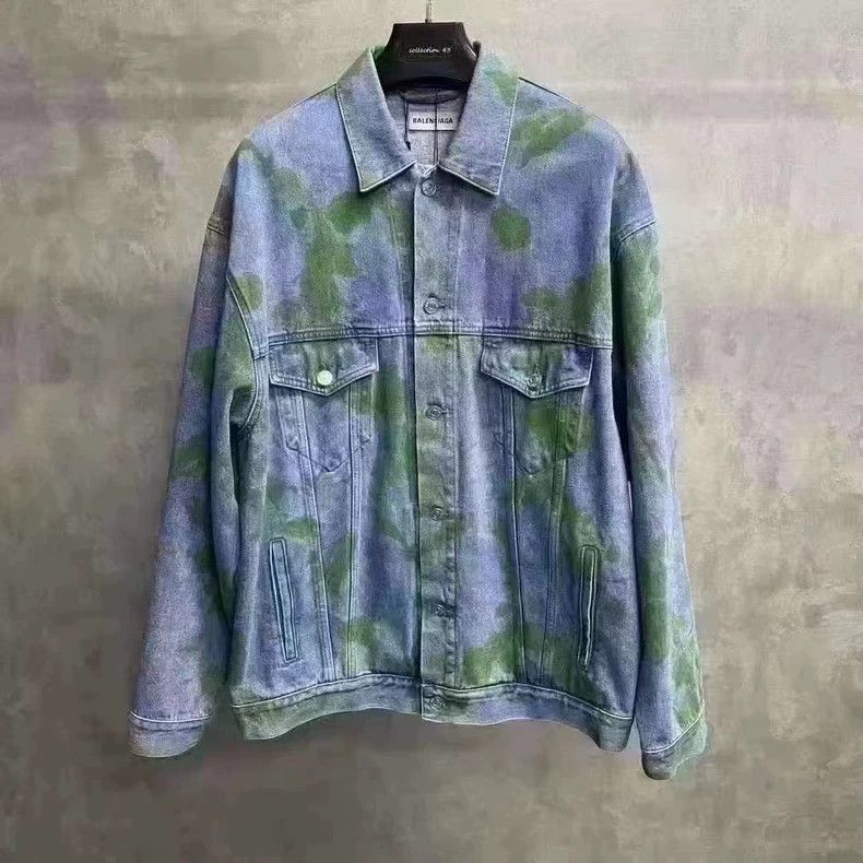 Balenciaga Balenciaga blue plant pattern logo denim jacket-2506 Size US XS / EU 42 / 0 - 1 Thumbnail