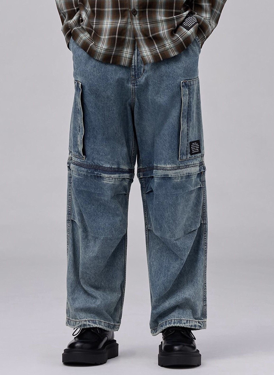 Undercover Undercover x GU Denim Convertible Wide Cargo Pants Size US 34 / EU 50 - 2 Thumbnail